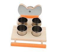 Toyvian Support pour Perroquet avec Miroir Et Bols De Nourriture Accessoire pour Cage Perchoir De Jouet Et pour Oiseaux