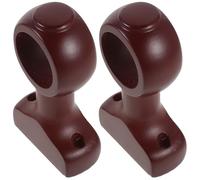 Toyvian Supports Muraux pour Tringle à Rideaux en Bois Rouge Brun 36 Mm, Lot de 2 Pièces, Base Fixe Vintage pour Fixation Murale Stable, Compatibles Tringles Romaines, Décoration