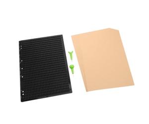 Toyvian Tableau D’écriture Braille 27 Lignes 30 Cellules, Noire | Débutants et Élèves, Stylet Inclus, 10 Feuilles de Papier Braille, Usage Maison ou Classe