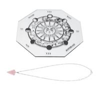 Toyvian Tableau de Divination en Acrylique Transparent Motifs Sculptés, Plateau Astrologique Compact 3 Pièces Pendentifs, Accessoire de Divination Décoratif pour Jeux et Conseil