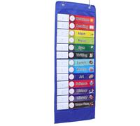 Toyvian Tableau Poche Semainier Scolaire Bleu Transparent Oxford Pochette Suspendue Calendrier Journalier pour Planification Familiale et Éducative Résistant Décoloration et Déchirure