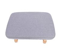 Toyvian Tabouret Multifonction en Coton et Lin Pieds en Bois, Repose-Pieds Robuste et Élégant pour Salon ou Contemplation, Petit Banc Portable et Pratique