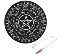 Toyvian Tapis de Bureau en Caoutchouc Étoile à Cinq Branches pour Pendule Divinatoire avec Motifs Lettres et Chiffres, Accessoire Pratique pour Table de Divination et Usage Zen