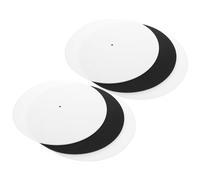 Toyvian Tapis de Platine Vinyle en Feutre Antistatique 12 Pouces, Lot de Set de Pièces, Tapis de Plateau pour Tourne-Disque DJ, Absorption des Vibrations, Amélioration Acoustique
