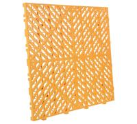 Toyvian Tapis de Sol en Plastique Jaune 4 Pièces Antidérapant à Assemblage Emboîtable, Grille Drainante pour Station de Lavage Auto et Garage, Usage Professionnel Entretien Facile