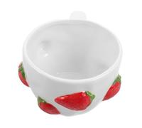 Toyvian Tasse en céramique originale fraise avec anse mug artisanal fait main pour boisson chaude tasse petit-déjeuner originale pour goûter et fête