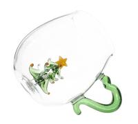 Toyvian Tasse Verre Transparente avec Motif Sapin de Noël Design Créatif et Festif Mug à Boisson Chaude et Froide Cadeau Original pour Fêtes de Fin Année