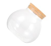 Toyvian Terrarium en Verre Couvercle en Liège, Vase Hydroponique de Propagation Éclairage LED Intégré, Pot de Fleurs pour Bureau, Décoration Végétale Intérieure