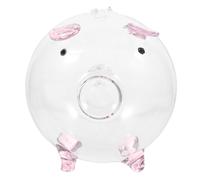 Toyvian Tirelire Transparente Verre Forme de Cochon Rose Pot à Économies Créatif et Décoratif pour Bureau et Cadeau Anniversaire