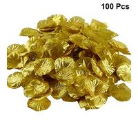 Toyvian Tissu Artificielle Fleur pétales de Rose pour la décoration de Noce - 100pcs (Or)