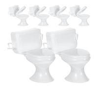 Toyvian Toilettes Miniatures pour Maison De Poupée 6 Pièces Décoration De Gâteau pour Salle Bain Échelle 1/12 (Blanc)
