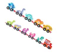 Toyvian Train Bois Éducatif avec Dinosaures Colorés Montessori Dassemblage pour Garçon Fille Améliore la Coordination Main Œil et Apprentissage des Chiffres