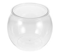Toyvian Transparent Fish Bowl for Goldfish and Turtles Break Resistant Round Plastic Aquarium Compact Desktop Tank for Office and Home Décor