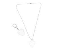 Toyvian Transparent Guitar Pick Holder Keychain and Necklace Combo Portable Plectrum Storage Box for Acoustic and Electric Guitar Players