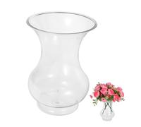Toyvian Transparent Plastic Flower Vase Shatter-Resistant Pet Hydroponic Planter for Home Office Wedding Living and Dining Table Decor