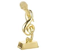 Toyvian Trophée de Microphone de Compétition Doré pour Concours de Chant Garçon et Filles Décoration Musicale en Or Petit Micro Original