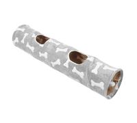 Toyvian Tunnel Droit Pliable pour Chaton et Petits Animaux avec 2 Trous en Tissus, Interactif Intérieur avec Balle en Peluche pour Activité Ludique et Exploration