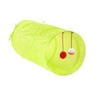 Toyvian Tunnel Interactif Pliable pour Chat Intérieur Vert Fluorescent en Papier Bruissant, Tube Portable Stimulant l'exercice Jeu, Accessoire Ludique et Refuge pour Chaton Actif