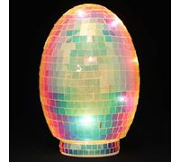 Toyvian Œuf Décoratif en Verre Miroir Disco Transparent Multicolore, Boule Disco Rétro 1 Pièce pour Décoration de Table et Centre de Table Festif, Ornements de Pâques et Décorations