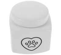 Toyvian Urne Funéraire en Céramique Hermétique 500 ML pour Chien et Chat Boîte Commémorative Décorative Blanche Motif Cœur et Empreinte de Patte Urne pour Cendres D’Animaux de