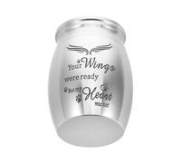 Toyvian Urne pour Animal Acier Inoxydable Mini Urne Commémorative avec Motif Ailes Gardiennes Boîte Souvenir pour Cendres de Chien et Chat Compacte pour Animaux de Compagnie