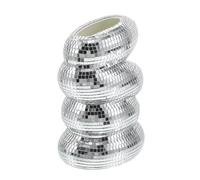 Toyvian Vase à Fleurs Spirale Miroir Argenté Décoratif en Métal, Petit Vase de Centre de Table Disco Motif Boule Disco, Jardinière Reflétante pour Bureau, Salon et Décoration Intérieure