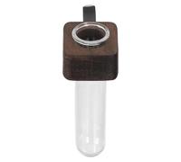 Toyvian Vase de Voiture pour Conduit de Climatisation 20ml en Verre avec Support en Bois Élégant pour Fleurs Séchées et Fraîches, Décoration Intérieure Raffinée et Désodorisante