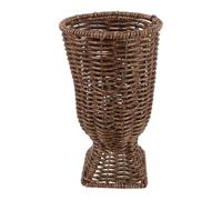 Toyvian Vase Tissé la Main en Plastique Marron Imitation Rotin, Facile à Nettoyer, pour Compositions Artificielles ou Bouquets Frais, pour Bureaux et Salons