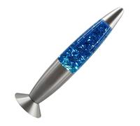 Toyvian Veilleuse de Nuit Décorative à Paillettes, Design Liquide Bleu | Verre, Alliage D’aluminium et Cire, Douille E14 pour Ac220 à Ac240, Salon ou Bureau
