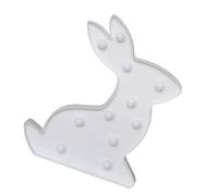Toyvian Veilleuse LED Créative de Lapin Blanc, Lampe de Chevet sans Piles, Décoration D’ambiance pour Chambre D’garçon et Filles, Lampe Néon de Table pour Maison et Fête