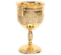 Toyvian Verre à Liqueur en Alliage de Zinc Doré Coupe à Vin Multifonction Vintage Gobelet Décoratif Européen pour Dîner et Fête 1 Pièce Accessoire Vin Élégant et Solide