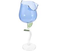 Toyvian Verre à Vin Grand Format en Verre Bleu à Motif Rose Micro-Ondulé pour Vin Mousseux et Cocktails pour Fêtes et Anniversaires Décoration Maison Raffinée
