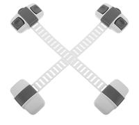 Toyvian Verrou de sécurité pour réfrigérateur enfant 2 pièces blanc ABS avec double bouton pour armoires et congélateurs, protection ajustable pour garçons et filles