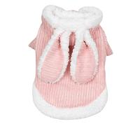 Toyvian Vêtements pour Chiens Épaissis Animal De Compagnie Faire La Fête Patte Chiot Teckel Froid Donjon Encapuchonné Chien à Capuche Manteau Chaud pour Chien Rose Velours Côtelé