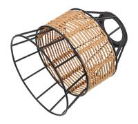 Toyvian Vintage Handmade Paper Rope Lampshade With Iron Wire Cage Bulb Guard Lamp Cover For Living And Bathroom Rustic Three-layer Pendant Light Shade