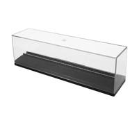 Toyvian Vitrine de Présentation Antidérapante et Anti-poussière en Acrylique avec Base Noire et Piste pour Modèle Réduit de Train 1:160 pour Figurines