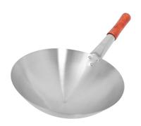 Toyvian Wok à Griller en Acier Inoxydable Poignée Ergonomique, Poêle Wok Résistante à L'Usure pour Préparer Soupes, Fruits de Mer et Légumes