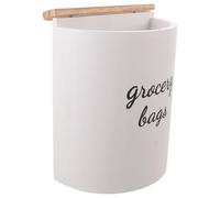 Toyvian Wood Grocery Bag Holder Wall-Mounted Wooden Storage Box for Plastic Grocery Sack, Space-Saving Organization, Easy Installation, Kitchen Pantry Use, 9.8x8.3in