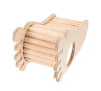 Toyvian Wooden Hamster Nest with Ladder Natural Pet Accessory for Hamsters and Chinchillas Safe Small Animal House for Rest and Play