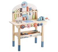 Toywoo Banc à Outils pour Enfants en Bois avec Ceinture, Établi de Travail pour Tout-Petits, Ensemble de Construction (MO-TZ92-7M81)