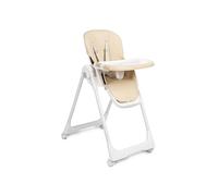 TOYZ Megalo Chaise Haute Bébé - Chaise Haute Pliable - Chaise Haute Réglable, Légère et Confortable pour Nourrir Bébé avec un Revêtement en Cuir Éco - De 3 Mois à 3 Ans - Beige