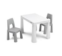 TOYZ Table pour Enfants avec 2 Chaises Monti - à Partir de 3 Ans - Set de Meubles pour Enfants - Petite Table et Chaises en Plastique, pour Extérieur et Intérieur - Gris