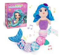 Toyzey Jeux Bébé Peluche Musicale pour Bébé - Jouet d'Éveil 0-6 Mois - Cadeau de Naissance Fille Garçon (Sirène)