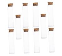 TOYZFRIENDY 10 pièces Bouteilles Verre avec Bouchon Liège Petits Flacons pour Échantillons et Décoration Bouteilles Transparentes pour Souvenirs Sables Colorés et DIY