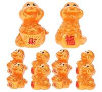 TOYZFRIENDY 10 Pièces Breloques Serpent Résine Dorée pour Décoration Nouvel An Chinois Pendentifs Zodiaque DIY pour Bijoux et Ornements Suspendus Style Festival Du Printemps