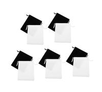 TOYZFRIENDY 10 pièces Lot Cordon Pochettes Cadeau Souples et Durables pour Bijoux Bonbons et Décoration Blanc et Noir Léger et Portable