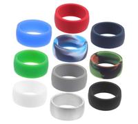 TOYZFRIENDY 10 pièces Lot de Bagues Silicone Colorées pour Sport Hommes et Femmes Anneaux Flexibles Protection Doigts Entraînement Fitness