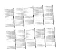 TOYZFRIENDY 10 pièces Lot de Peignes Métalliques à Insérer pour Cheveux Femmes Filles Dents Blanc Accessoires Élégants pour Chignons et Voiles de Mariée