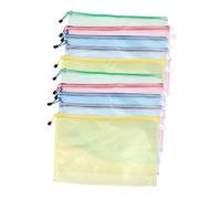 TOYZFRIENDY 10 pièces Lot de Pochettes Zippées Maille Semi-transparente Sacs Documents Résistants et Flexibles pour Fournitures de Bureau École et Organisation Couleurs Couleur Aléatoire