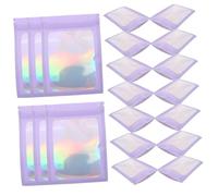 TOYZFRIENDY 100 pièces Lot de Sachets Décoratifs Refermables Holographiques pour Bijoux et Petits Objets Pochettes Auto-adhésives Transparentes avec Fenêtre Sacs Plastiques Réutilisables pour